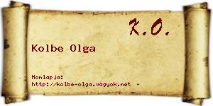 Kolbe Olga névjegykártya